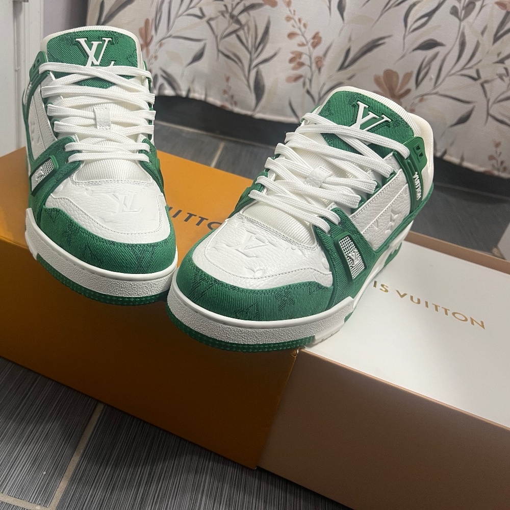Louis Vuitton Trainer 'Green Monogram Denim'